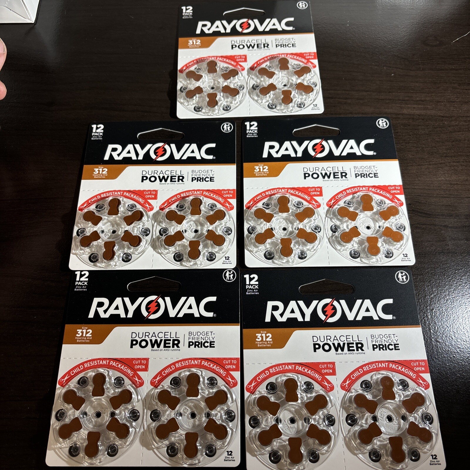 LOT OF 60 BATTERIES Rayovac Hearing Aid Batteries Size 312 Zinc-Air EXP 03/2028