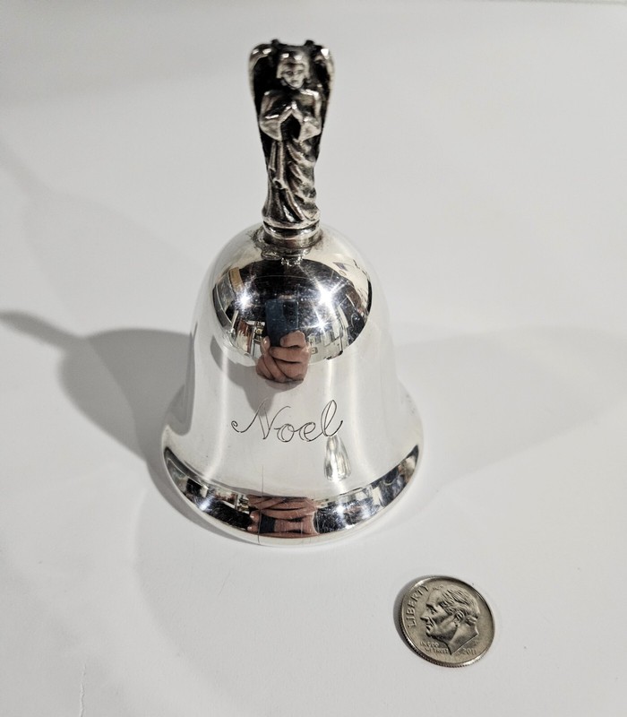 Reed & Barton Silver Plated NOEL Christmas Bell 1985 Hark the Herald Angels Sing