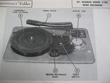ST. GEORGE 1100 series WIRE RECORDER PHOTOFACT