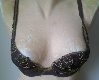 32A - Neu Aubade Dessous leicht gepolsterter Bügel BH schokolade UK 32A (4518)