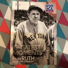 #9 Babe Ruth Yankees 5x7 HOF 07/49 made 2019 Topps 150 Years of Greatest Moments
