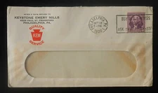 1936 POSTAL HISTORY Keystone Emery Mills 4329 Paul St. Philadelphia PA Cover