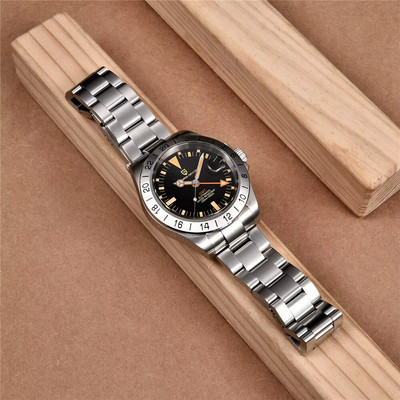 Neu PAGANI DESIGN GMT Automatik Retro Herren-Uhr Edelstahl 200 M Wasserdicht