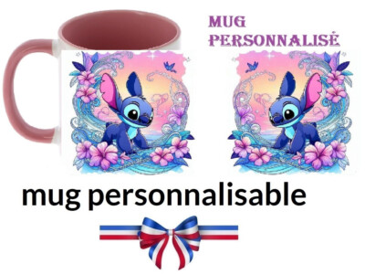 Mug Personnalisé Enfant Stitch Heureux (Disney) - Céramique, Fait Main En France, 2023