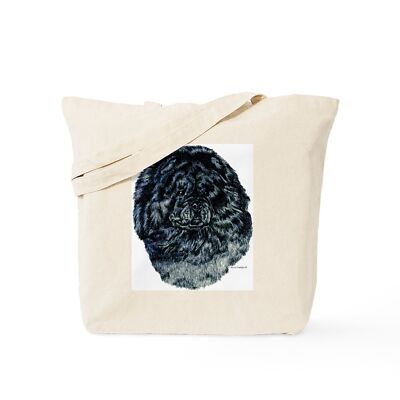 Chow Chow Dog Lover Tote Bag - Natural Canvas Reusable Shopping Bag With Professional Print - View #3