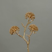 Efeu-Beeren-Fruchtstamm Mit Glitzer 26Cm Gold Dp KüNstlicher Zweig Kunstzweig
