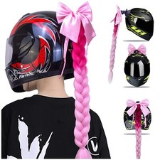 Coloured Motorcycle Motorbike Helmet Braids Ponytail With Color Suction Cup 20"