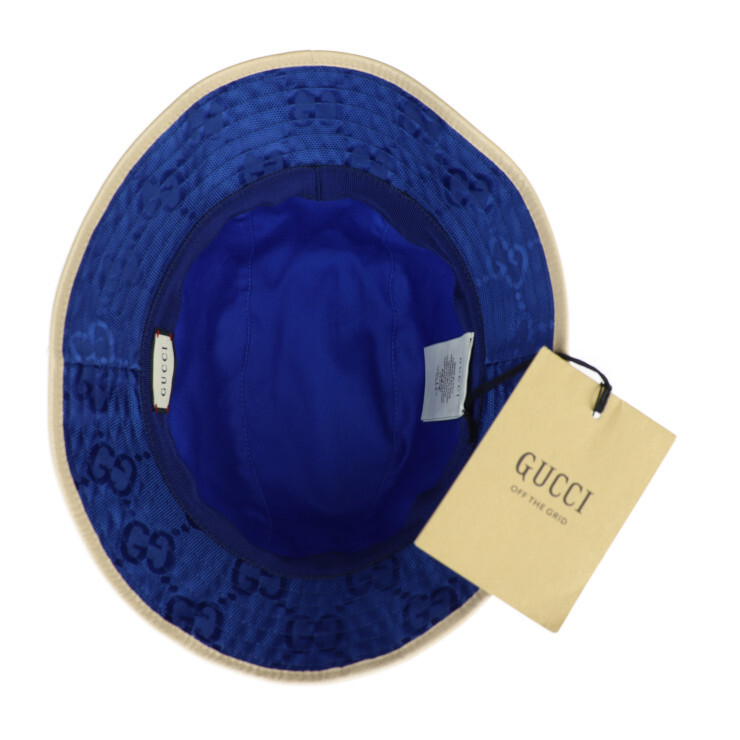 GUCCI Off the Grid Japan Limited Bucket Hat Blue Nylon Beige GUCCI Off the Grid Japan Limited Bucket Hat Blue Nylon Beige