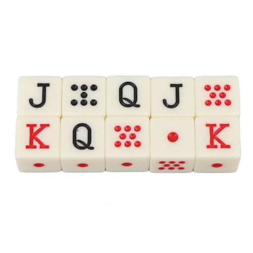 New 20Pcs Spanish Poker Dice 6 Sided Square JQK Dice Plastic Table Game Di - Picture 1 of 12