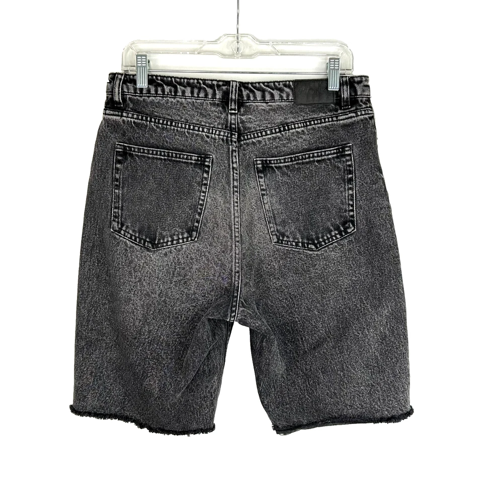 Monki Women's Black Cutoff Denim Shorts Size 30 - Image 2 of 4