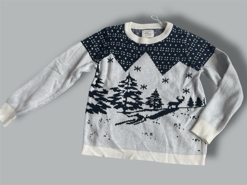 Prendas de punto de algodón diseñadas en Australia talla mediana escena de nieve ciervo de montaña - Imagen 10 de 10