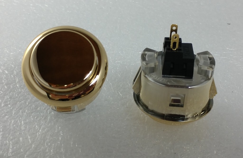 ONE Frame 30Φボタン Japan Sanwa Metallic Gold Button x 2 pieces OBSJ-30-AU Video
