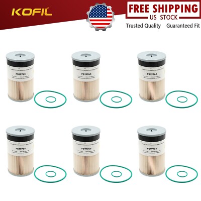 6/*- For Fleetguard Fuel Water Separator Filter FS19765 Cummins ISX Paccar MX