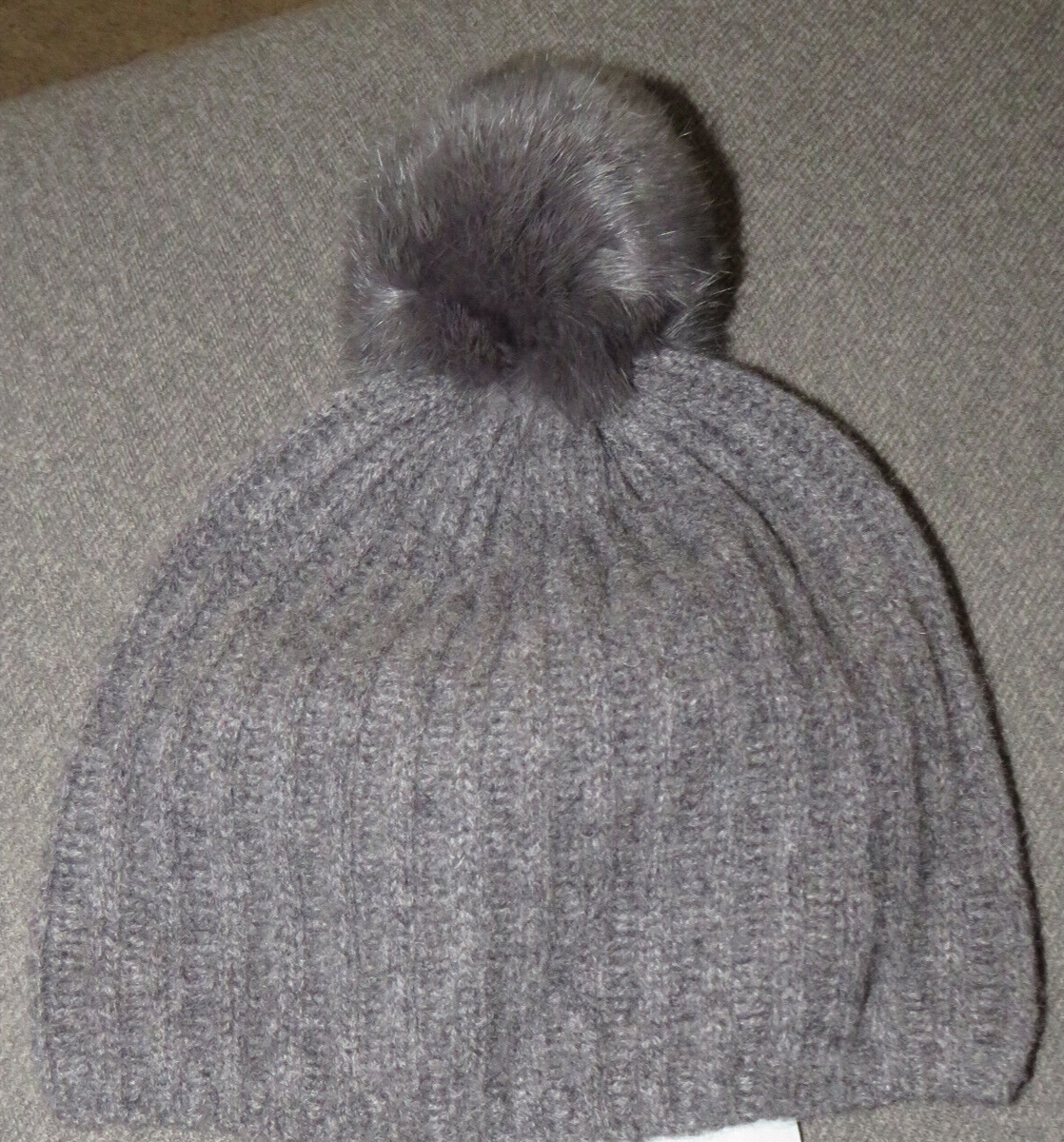 Like New Restoration Hardware Ribbed Cashmere Beanies-Fur Pom-Poms-Price Per Hat Restoration Hardware | Accessories | Like New Restoration  main image 3