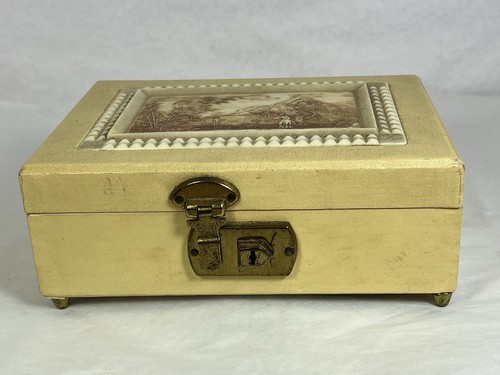 Vintage Musical Jewelry Box w/Thorens Ballerina Dance Tune & Chinese Inlay Art - Picture 3 of 15