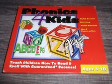 Phonics 4 Kids PC CD-ROM Swift Jewel Cosmi 2005 Game for Windows 98SE/Me/2000/XP