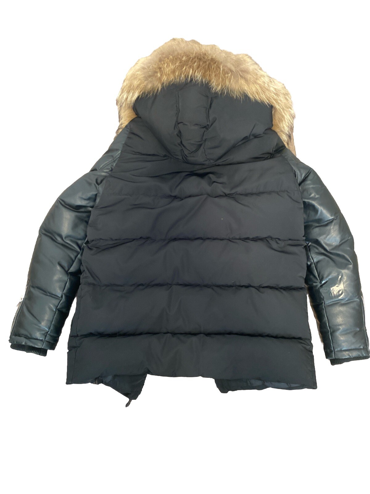 MEN'S RUDSAK CALCOT BLACK DOWN FILLED WINTER LEATHER SLEEVES JACKET - M image 4