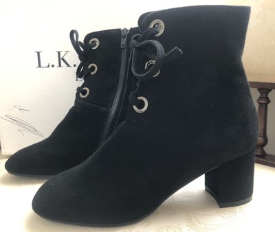 L.K.Bennett 'Mollie' Black Suede Ankle 
