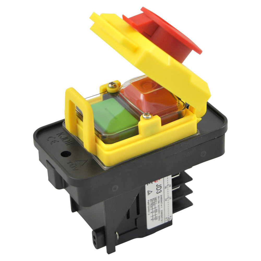 Waterdichte industriële elektromagnetische drukknopschakelaars KEDU KJD11 JD3 8Pins 10Pin Schakelaar Relais (10Pin-230V Relais