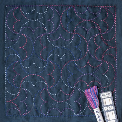 Half Circles (Hanmaru) Japanese Sashiko Sampler Kit - 第 1/1 張圖片