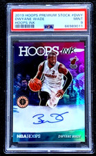 AUTO PSA 9 MINT 2019 DWYANE WADE HOOPS PREMIUM STOCK HOOPS INK PRIZM G4315