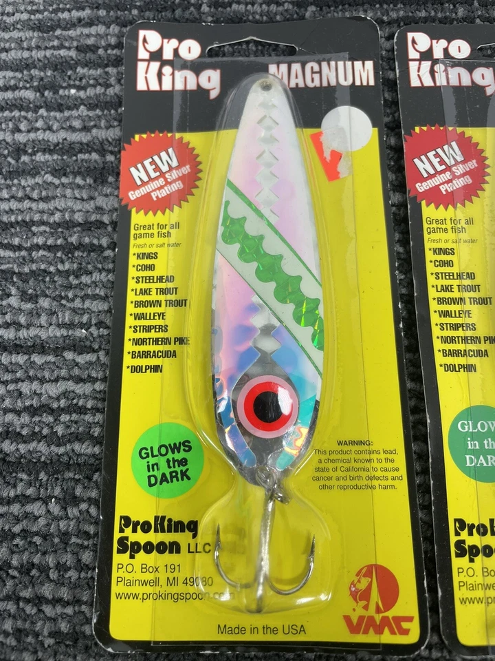 🔥Lote de 2 • Señuelo de pesca con cuchara de arrastre Pro King Magnum 4 3/4" que brilla en la oscuridad Foto 2 de 4
