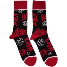 Slayer Logos and Pentegrams Socks Black New