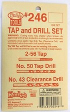 Kadee HO S O Scale 246  Tap  Drill Set 2-56 Tap  50 Drill  43 Clearance