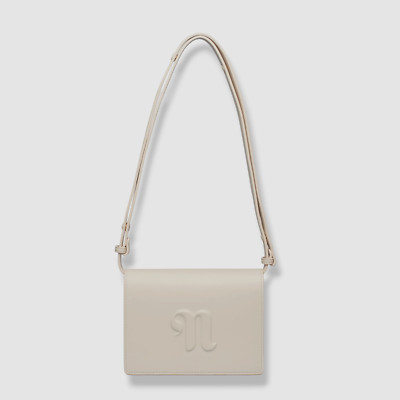 $645 Nanushka Women's Off White The Concertina Faux Leather Shoulder Purse Bag