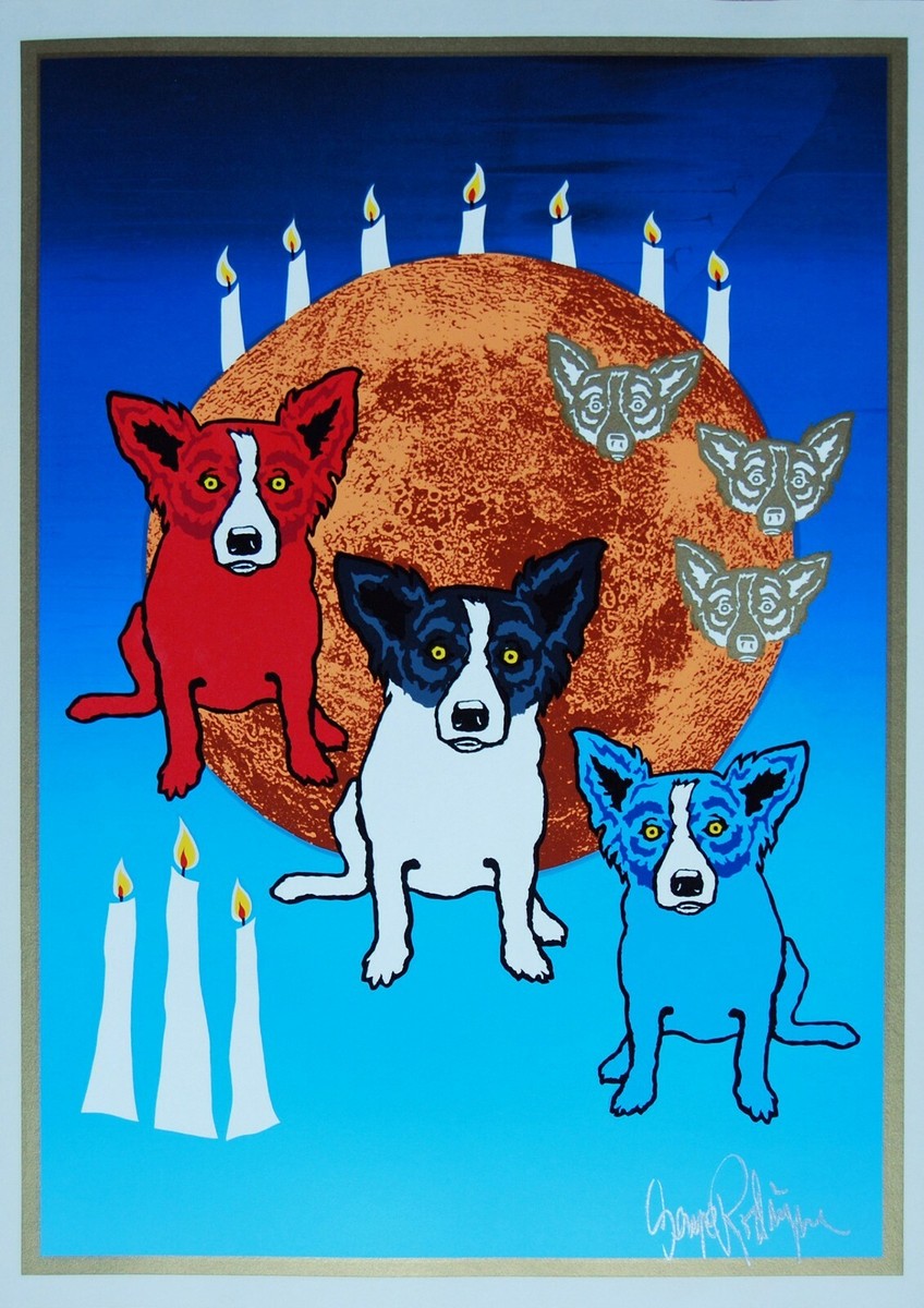 George Rodrigue Blue Dog By The Light Of The Moon Split Font