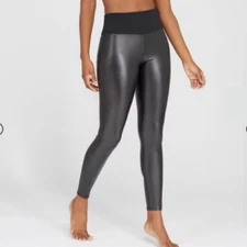 Spanx Assets faux leather black shaping leggings Medium