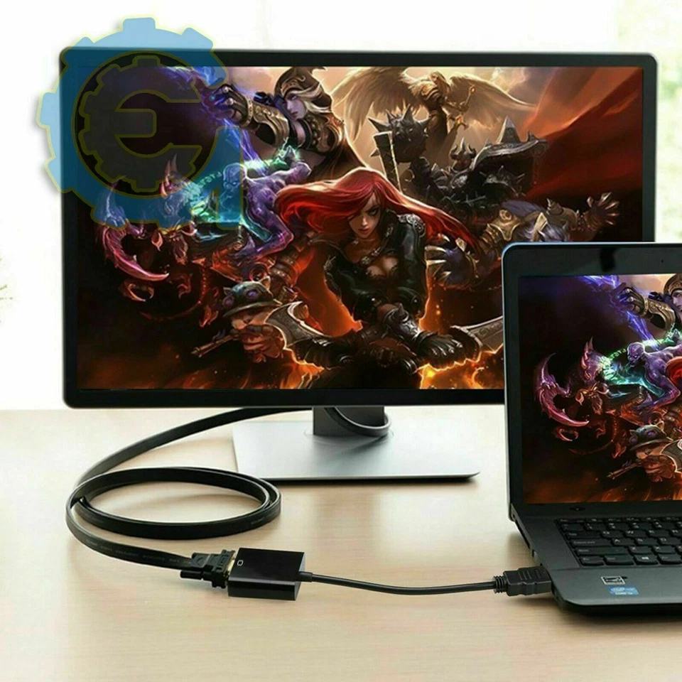 Display Port DP to VGA Adapter Cable 1080P for laptop desktop Game Monitor PC 18 - Image 2 of 4