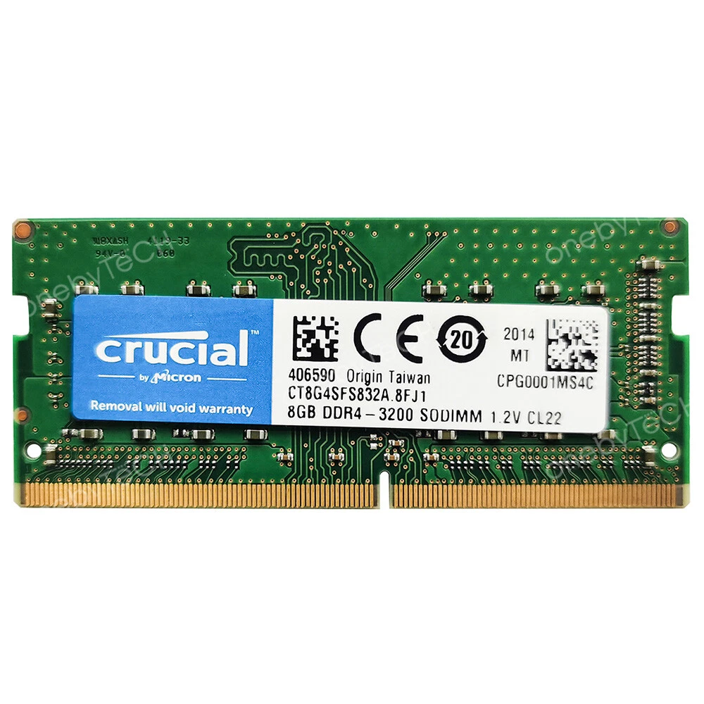 Crucial 8GB 16GB 1RX8 DDR4 2300 PC4 25600 1.2V SODIMM Laptop Memory NON ECC