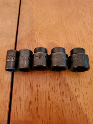 Mac Tools 3/8'' Drive 7/16'' 1/2 5/8 11/16 3/4 6PT Shallow Impact Sockets Lot Of 5