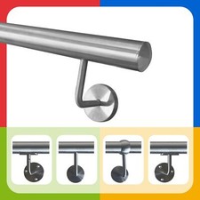 Stainless Steel Handrail Railing V2A Handle Stair Arched Cap Various Holders