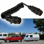 Waterproof 12V 7 Pin Car Trailer Towing Light Plug Socket Cable Wiring Circuit