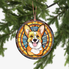 Cute Corgi Dog Christmas Ornament, cute dog, dog Lovers Gift tree hanging decor