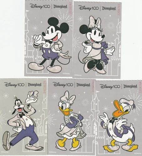 Disneyland100, 5 Tickets, Mickey, Minnie, Donald, Daisy & Goofy