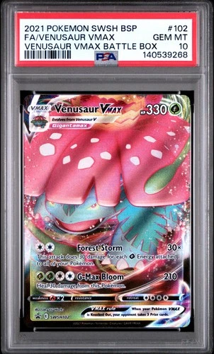 2021 POKEMON SWSH BLACK STAR PROMO #102 FULL ART/VENUSAUR VMAX PSA 10