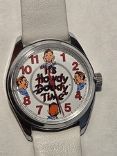 Hour Collectibles It's Howdy Doody Time Quartz Watch White Leather Strap w/ Box