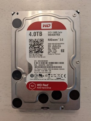 Western Digital Red 4TB SATA NAS Hard Drive 64MB Cache WD40EFRX - Only 9K Hours!