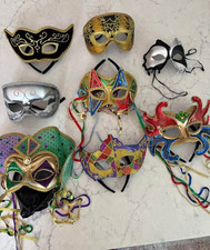 Collection of 8 Masks from Forum Mardi Gras Costume Masquerade Masks New w/Tags