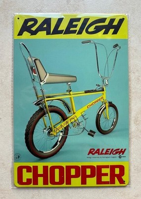 RALEIGH CHOPPER FAHRRAD BLECHSCHILD MAN CAVE 80ER FAHRRAD 20x30cm SIEHE BESCHREIBUNG