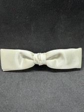 Vintage Men s Clip On Bow Tie White Satin Delton Rust Resist 60s