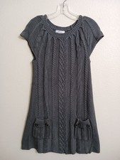 Style + Co 34" Bust Womens Small Dark Gray Cable Knit Sweater Dress