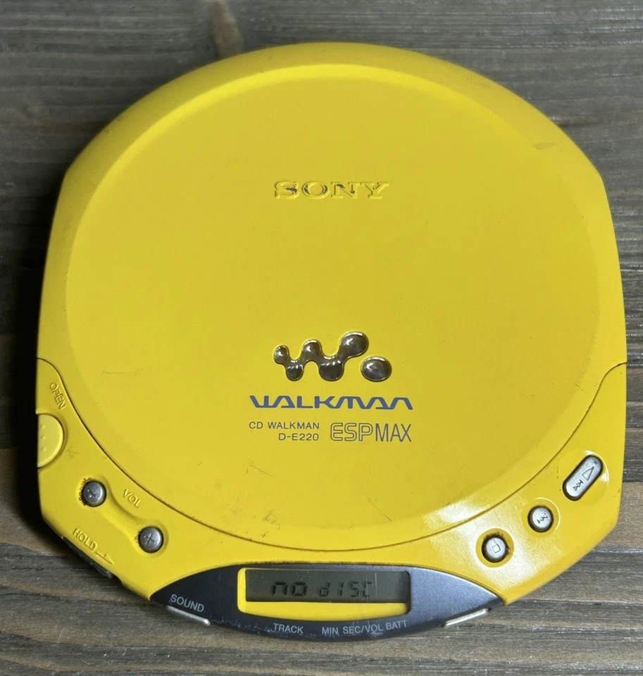 Sony D-E220 gelb Walkman Portable Compact Disc Player ESP Max funktioniert