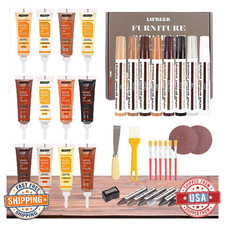 Lifreer Wood Furniture Repair Kit - 40 Pcs Wood Filler, Touch Up Markers with Wa