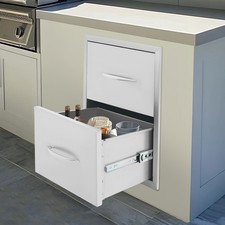 2-Layers Kitchen Drawer Stainless Steel Pull Out Kitchen Drawer Rectangular