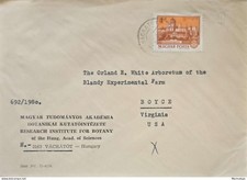 KV)1980, HUNGARY, INSTITUTIONAL POSTAL COVER FROM THE RESEARCH INSTITUTE FOR BOT