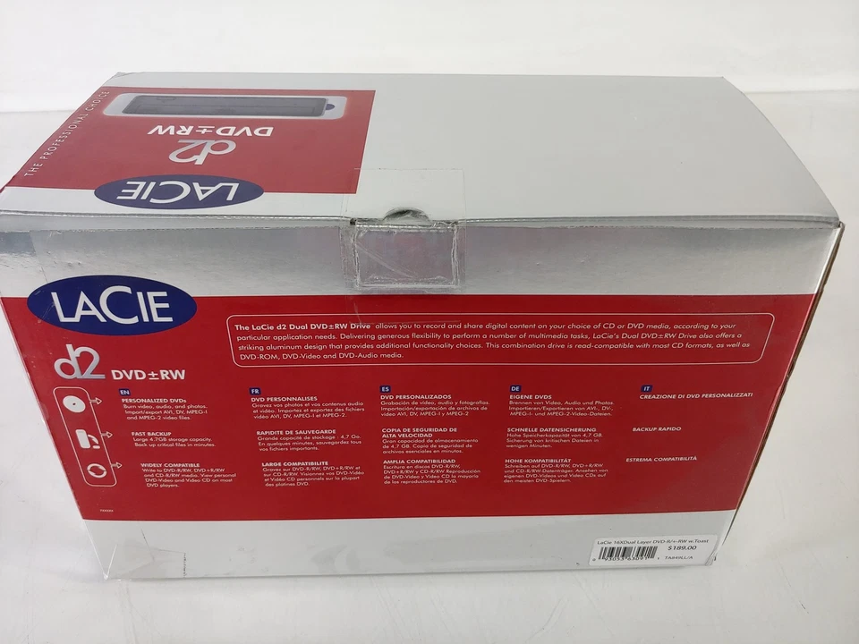 Grabadora DVD-R/+ RW de doble capa Lacie D2 16X con tostadas Foto 2 de 4